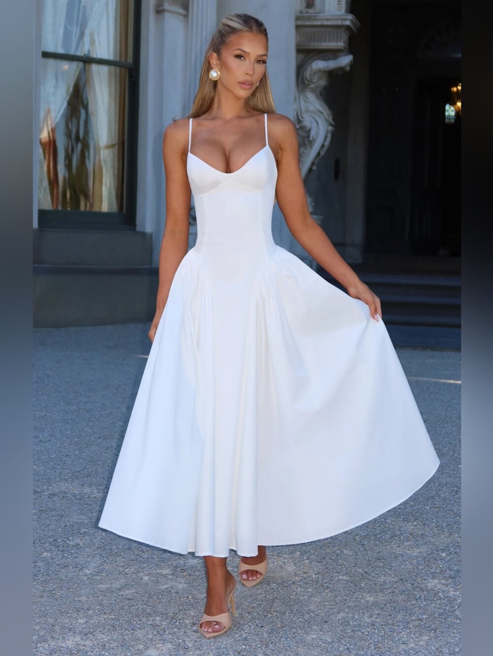 Vestido midi Emerson - Marfil babyboo NWT  $160 XS